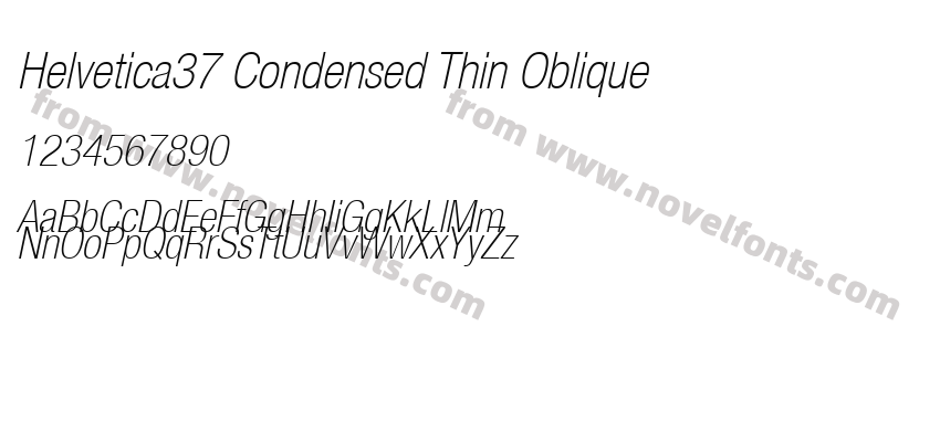 Helvetica37 Condensed Thin ObliquePreview