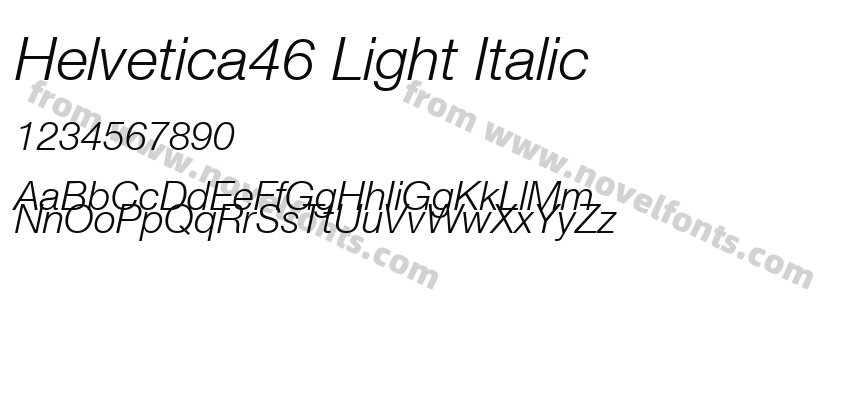 Helvetica46 Light ItalicPreview