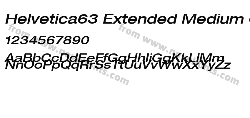 Helvetica63 Extended Medium ObliquePreview