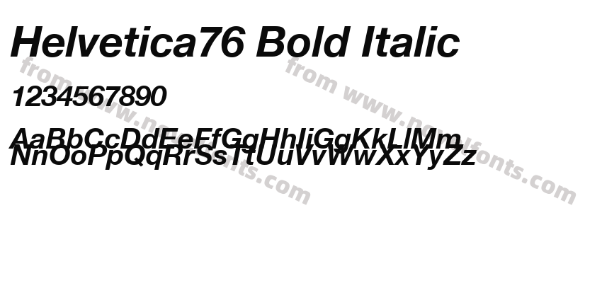 Helvetica76 Bold ItalicPreview