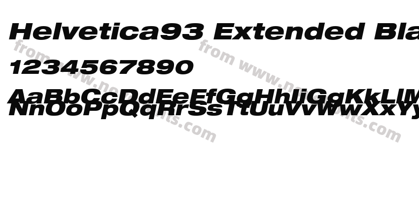 Helvetica93 Extended Black ObliquePreview