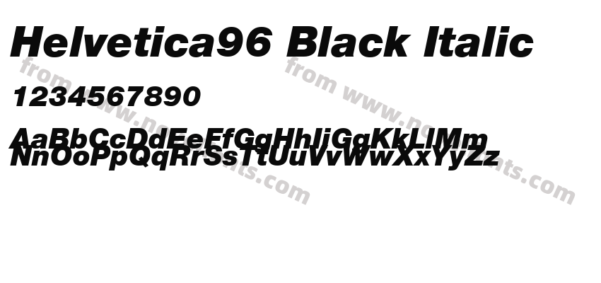 Helvetica96 Black ItalicPreview