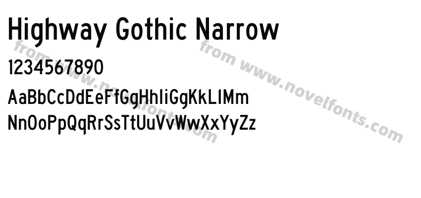 Highway Gothic NarrowPreview