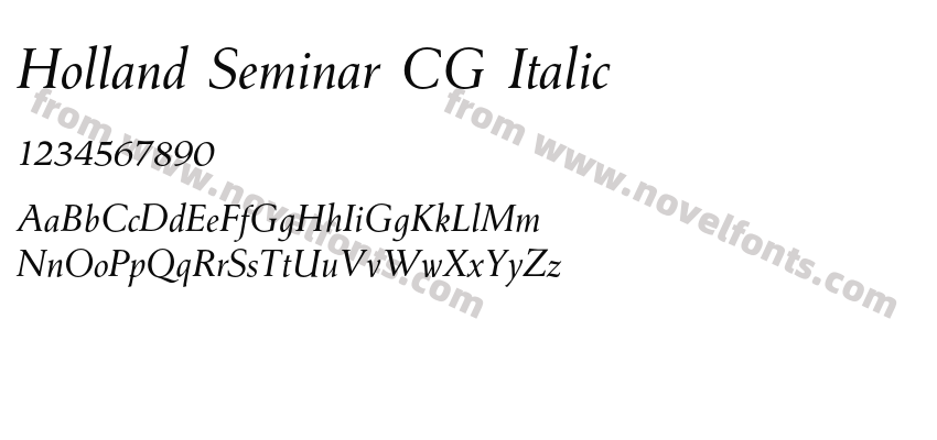 Holland Seminar CG ItalicPreview