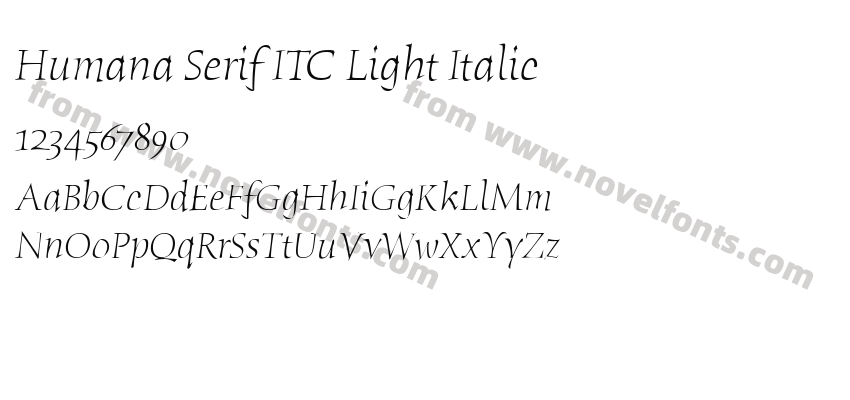 Humana Serif ITC Light ItalicPreview