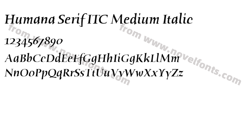 Humana Serif ITC Medium ItalicPreview