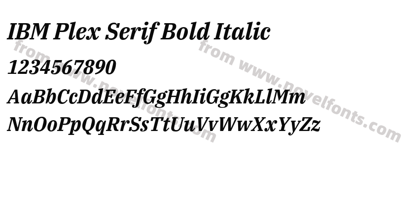 IBM Plex Serif Bold ItalicPreview