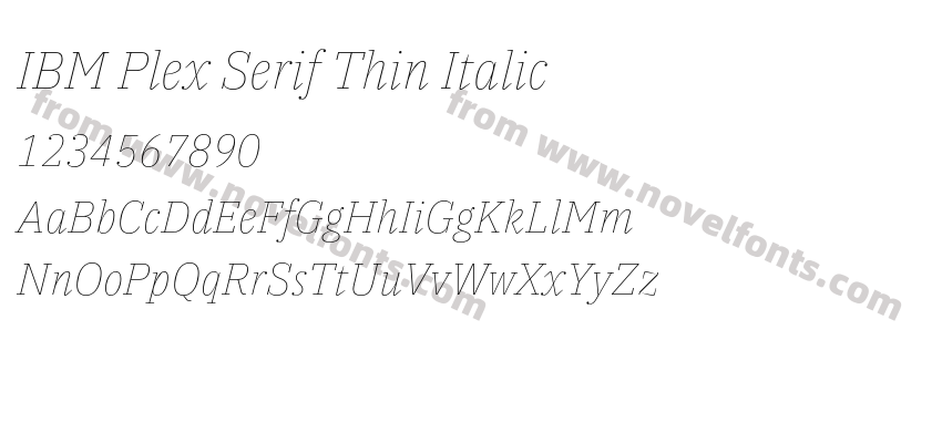 IBM Plex Serif Thin ItalicPreview