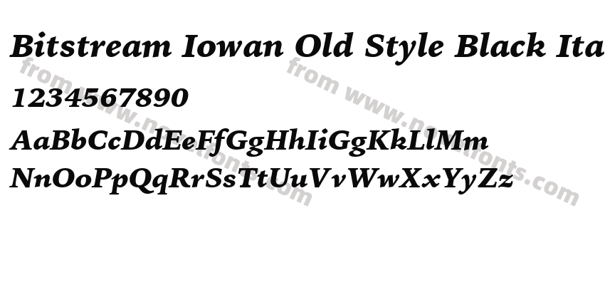 Bitstream Iowan Old Style Black Italic BTPreview