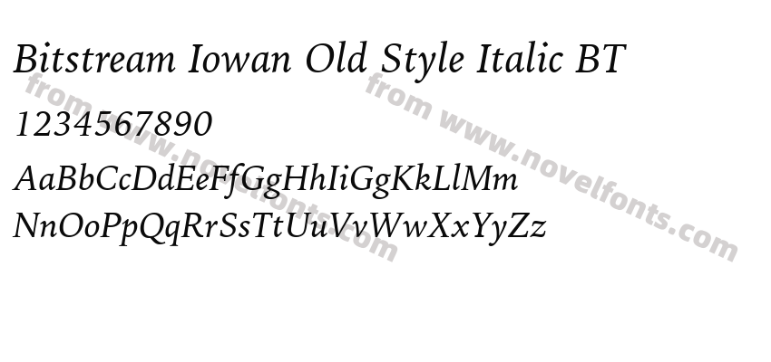 Bitstream Iowan Old Style Italic BTPreview