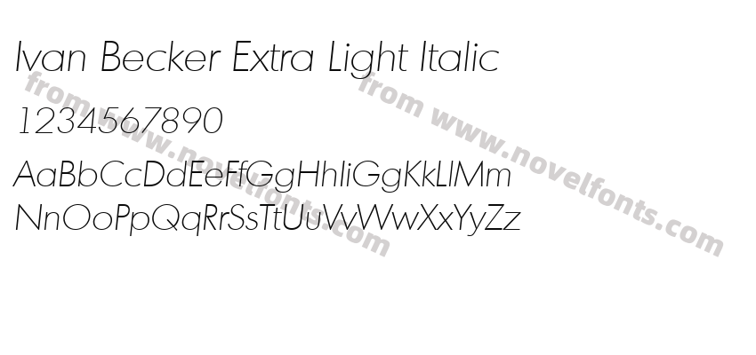 Ivan Becker Extra Light ItalicPreview