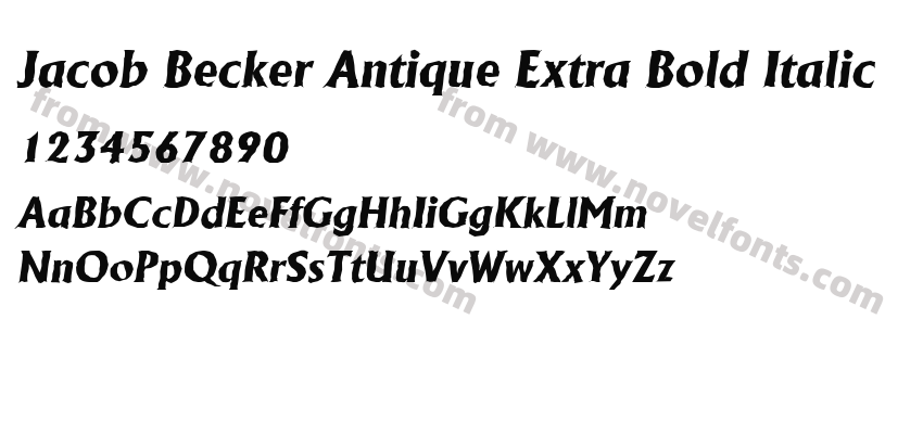 Jacob Becker Antique Extra Bold ItalicPreview