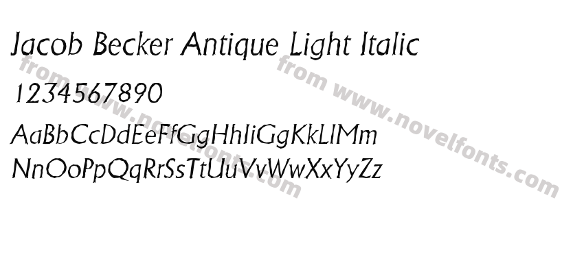 Jacob Becker Antique Light ItalicPreview