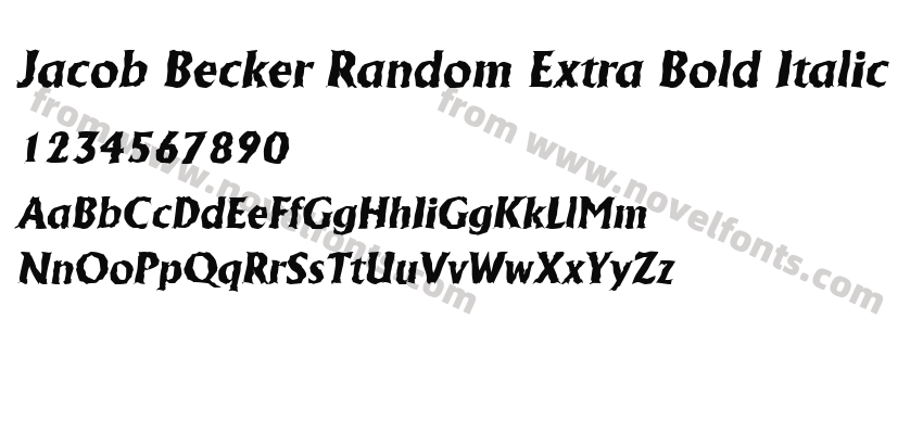 Jacob Becker Random Extra Bold ItalicPreview