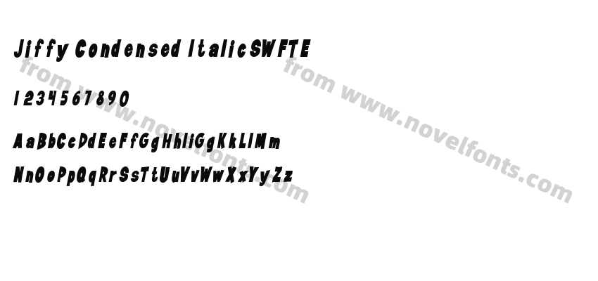 Jiffy Condensed ItalicSWFTEPreview