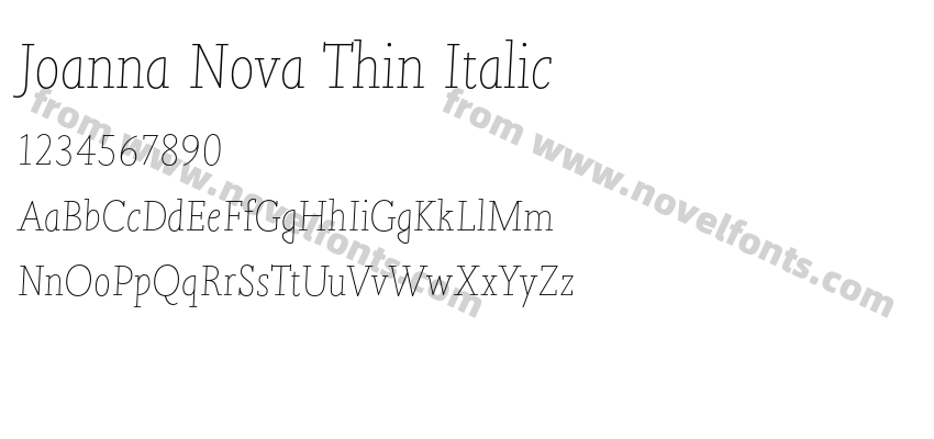 Joanna Nova Thin ItalicPreview