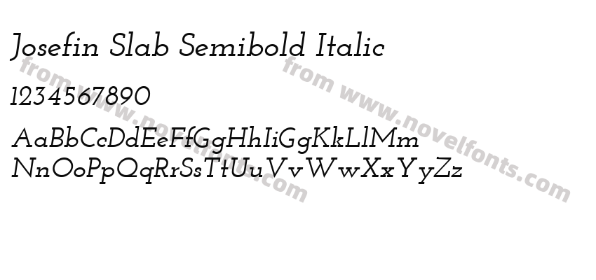 Josefin Slab Semibold ItalicPreview