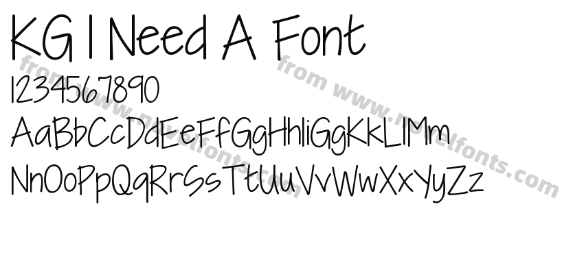 KG I Need A FontPreview