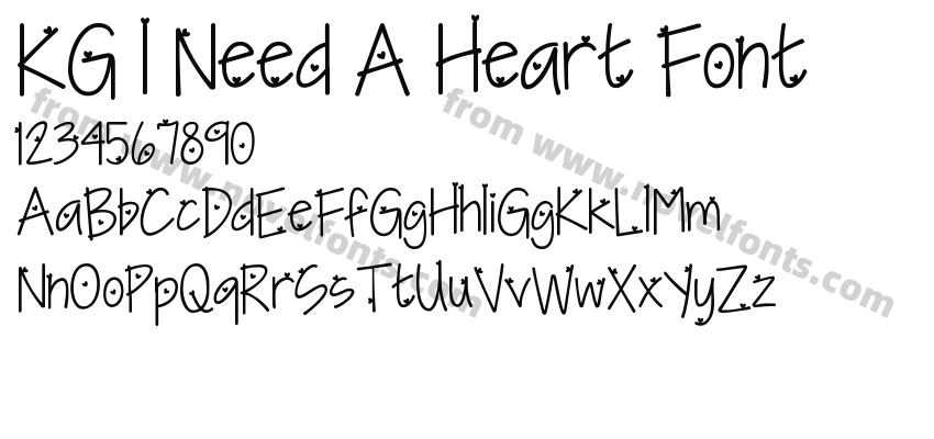 KG I Need A Heart FontPreview