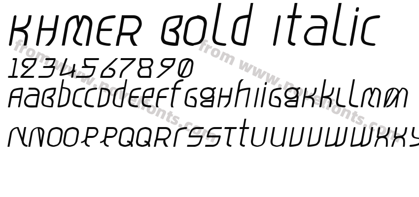 KHMER Bold ItalicPreview