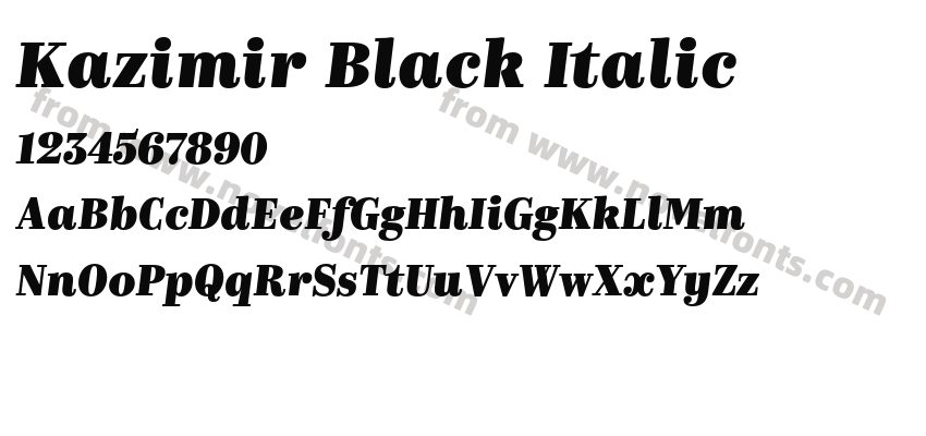 Kazimir Black ItalicPreview