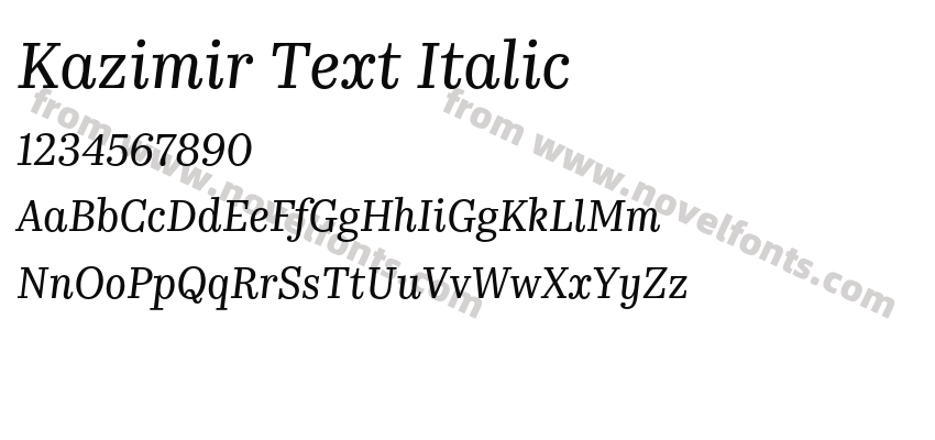 Kazimir Text ItalicPreview