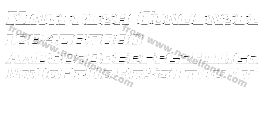 Kingfresh Condensed Outline ItalicSWFTEPreview