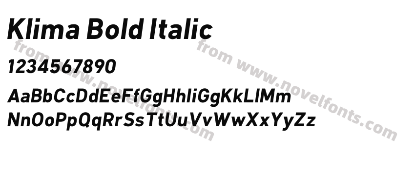 Klima Bold ItalicPreview