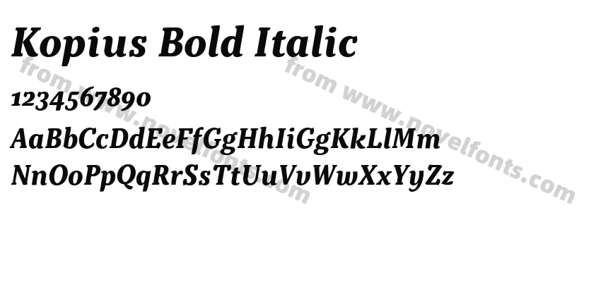 Kopius Bold ItalicPreview