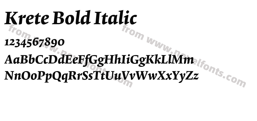 Krete Bold ItalicPreview