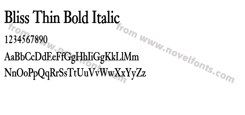 Bliss Thin Bold ItalicPreview