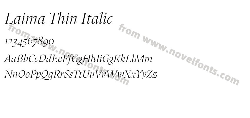 Laima Thin ItalicPreview