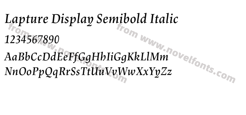 Lapture Display Semibold ItalicPreview