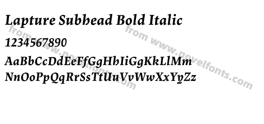 Lapture Subhead Bold ItalicPreview