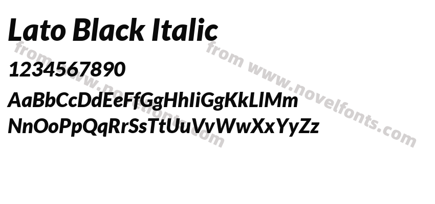 Lato Black ItalicPreview