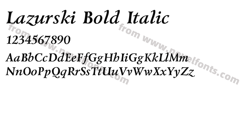 Lazurski Bold ItalicPreview