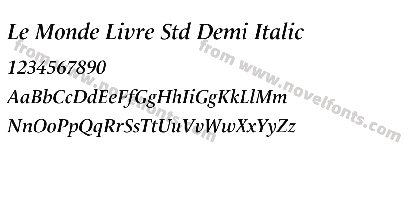 Le Monde Livre Std Demi ItalicPreview