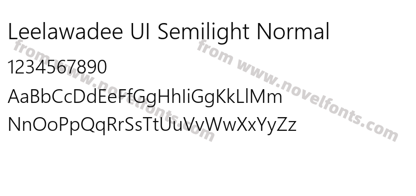 Leelawadee UI Semilight NormalPreview