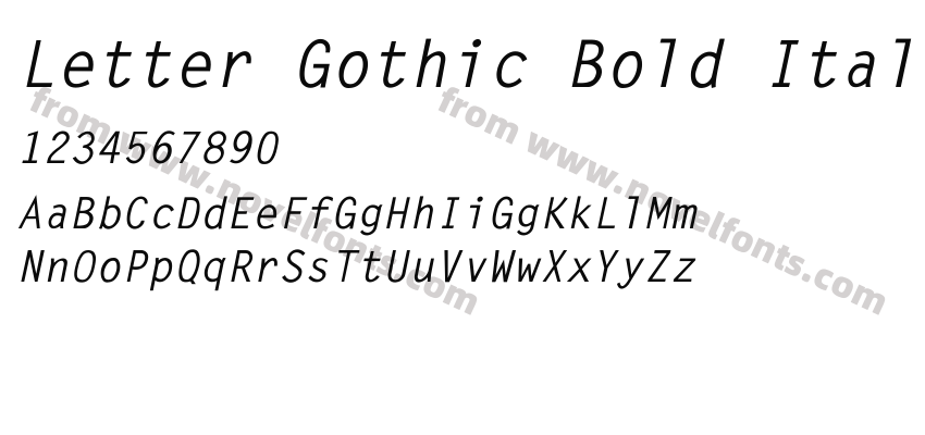 Letter Gothic Bold ItalicPreview