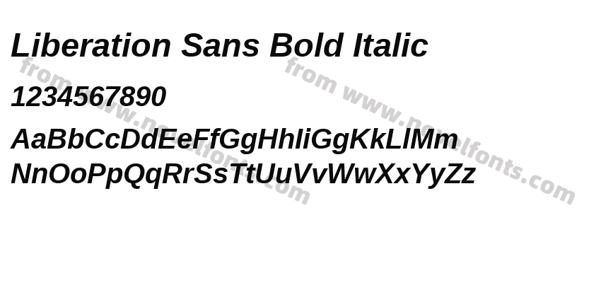 Liberation Sans Bold ItalicPreview