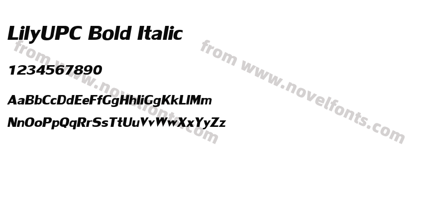 LilyUPC Bold ItalicPreview