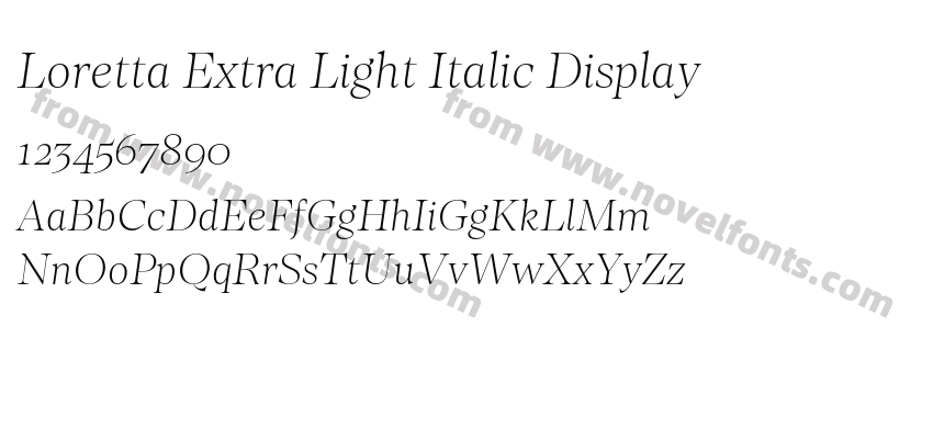 Loretta Extra Light Italic DisplayPreview