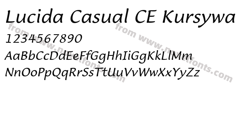 Lucida Casual CE KursywaPreview