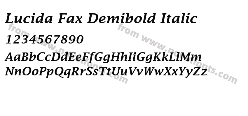 Lucida Fax Demibold ItalicPreview