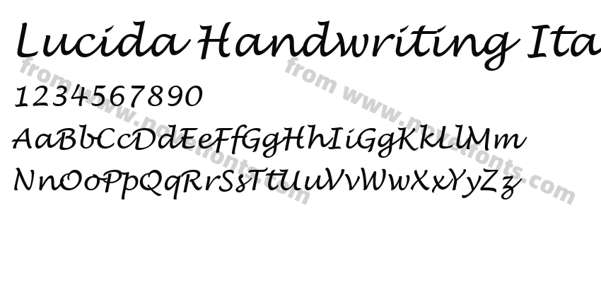 Lucida Handwriting ItalicPreview