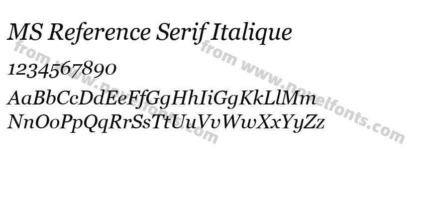 MS Reference Serif ItaliquePreview