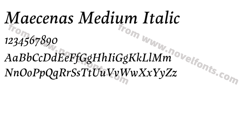 Maecenas Medium ItalicPreview