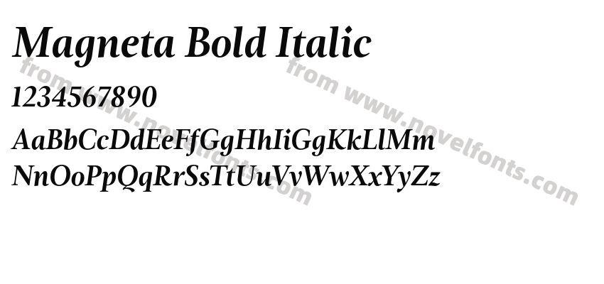 Magneta Bold ItalicPreview