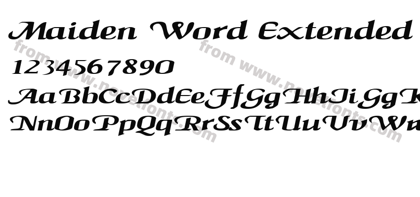 Maiden Word Extended ItalicSWFTEPreview