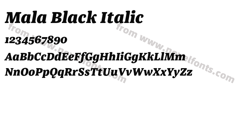 Mala Black ItalicPreview